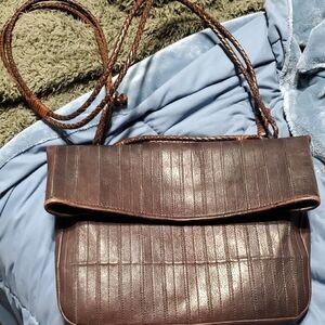 Roberto Cavalli Brown Crossbody Bag with Vintage Leather